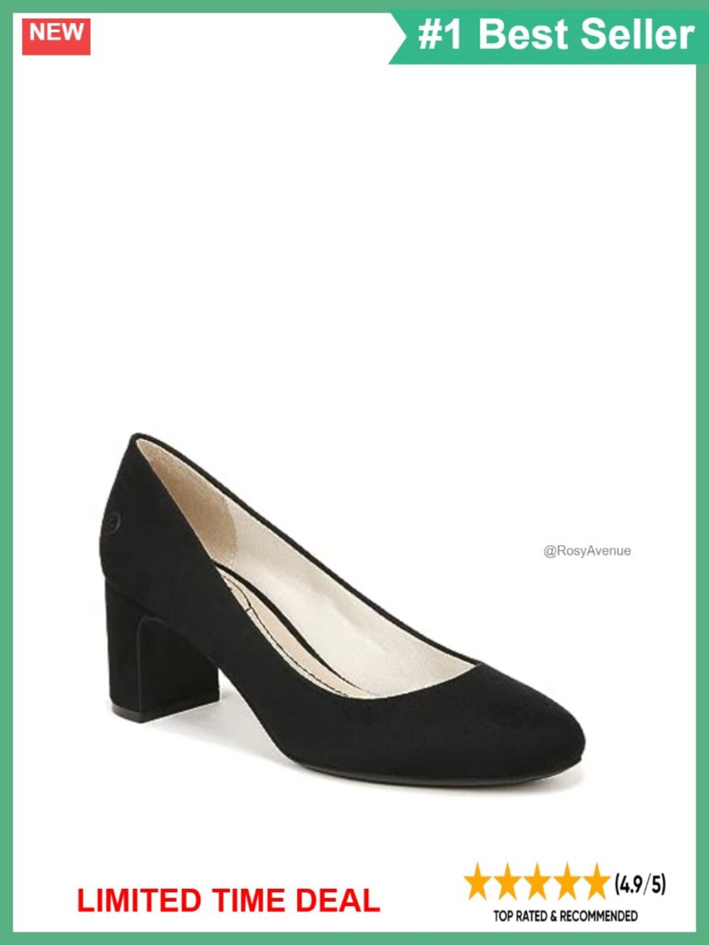 LifeStride Taylor Block Heel Dress Pump Round Toe Cushioned